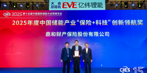 助推能源新质生产力发展——鼎和保险 荣获2025年度中国储能产业“保险+科技”创新领航奖
